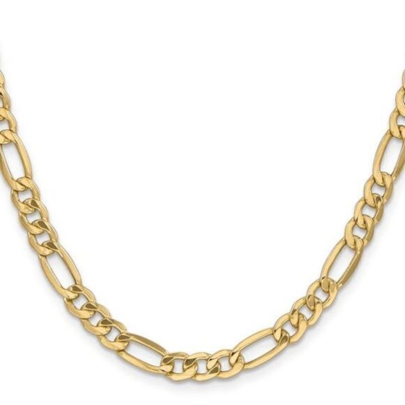 10K Gold 6mm wide Solid Figaro Chain, 24 inches long - Picture 2 of 4